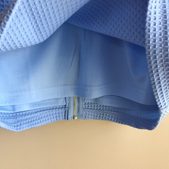 Blue Waffle Knit Crop Top - Picture 4 of 6